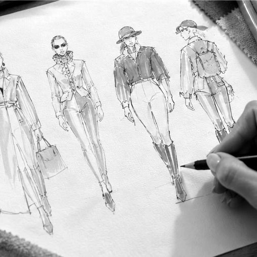 Hand-drawn collection sketches